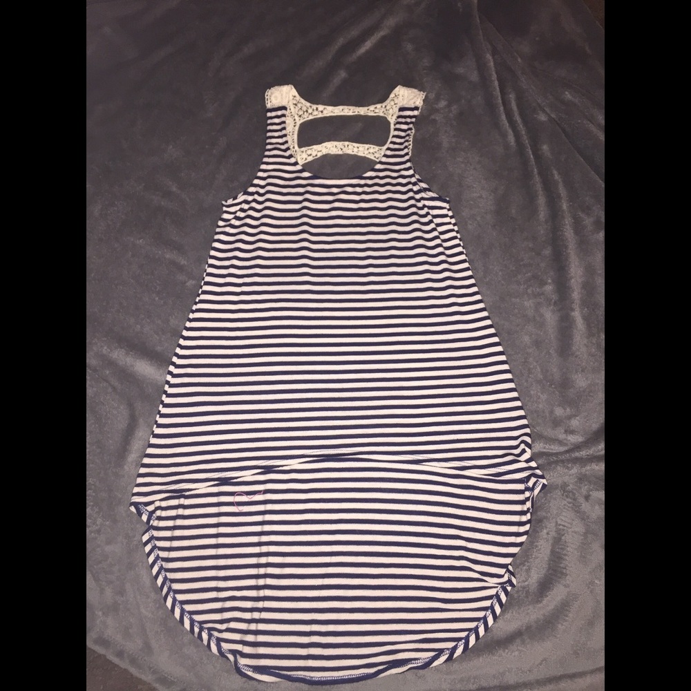 Striped high low tank